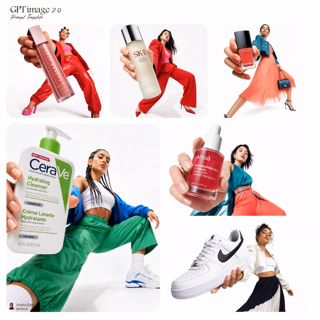 Low-angle fashion campaign photograph of a confident model h