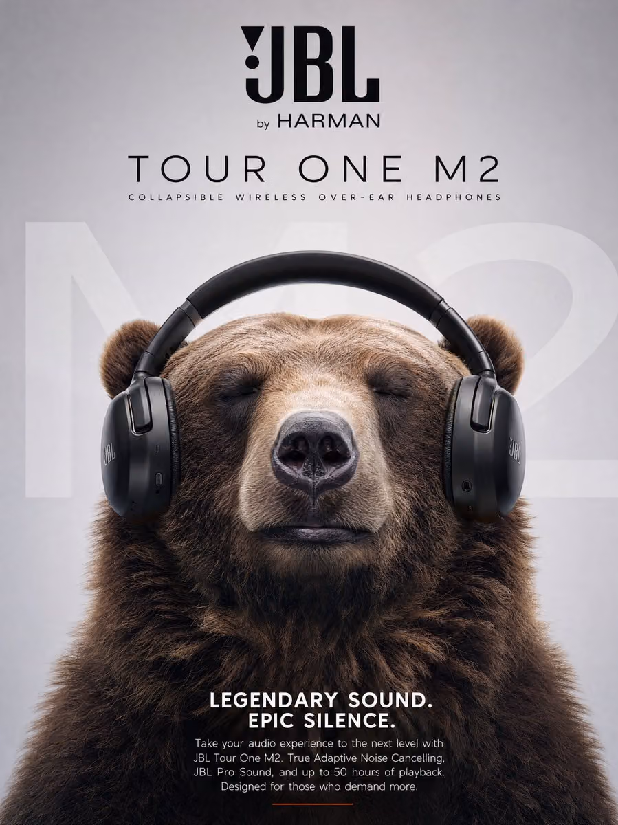 Ultra realistic commercial poster of a massive brown grizzly