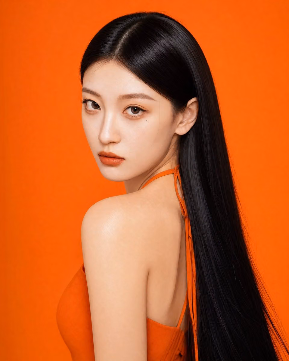 Ultra-realistic close-up beauty portrait of a strikingly gor