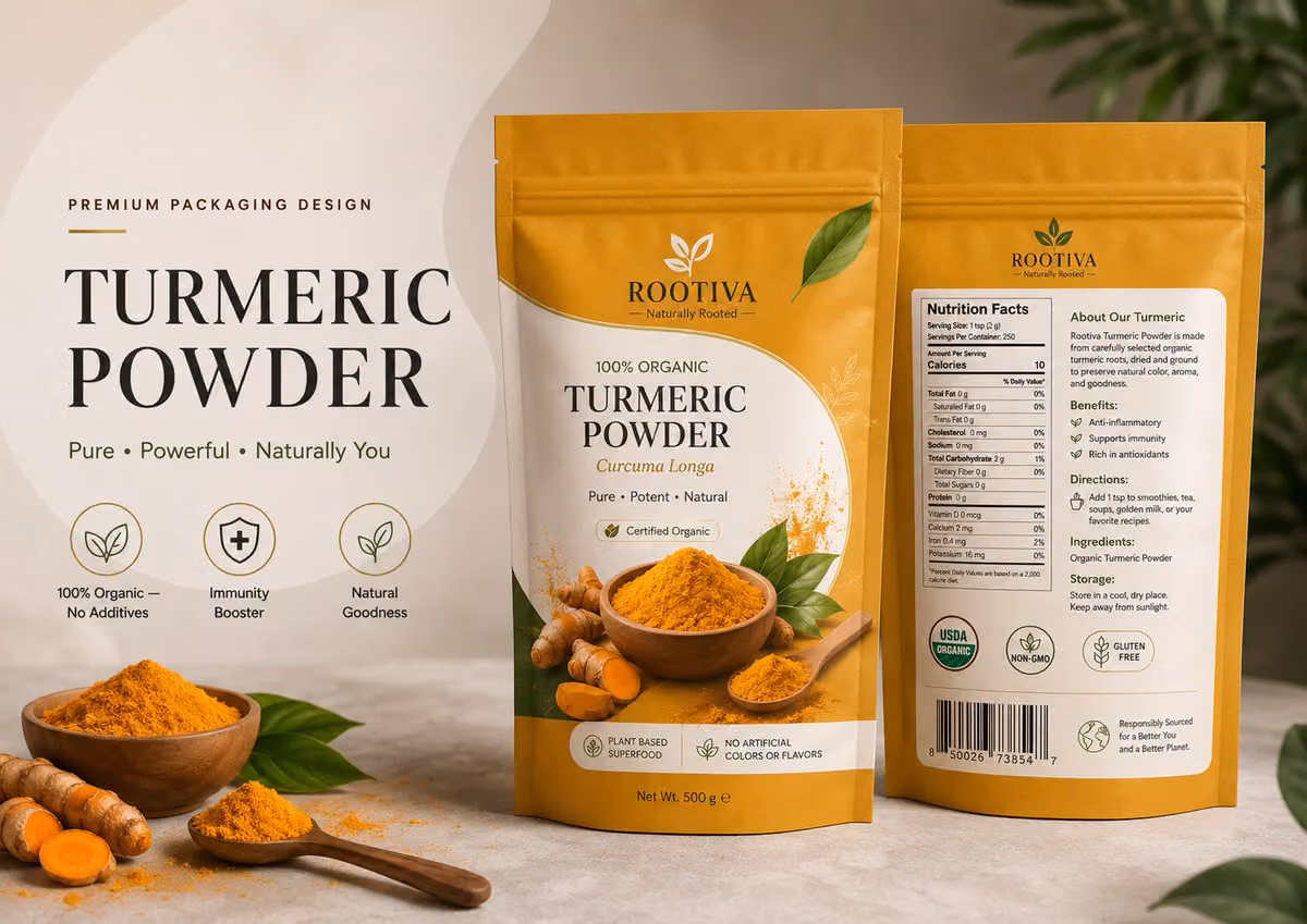 Create a high-end premium packaging mockup design for Organi