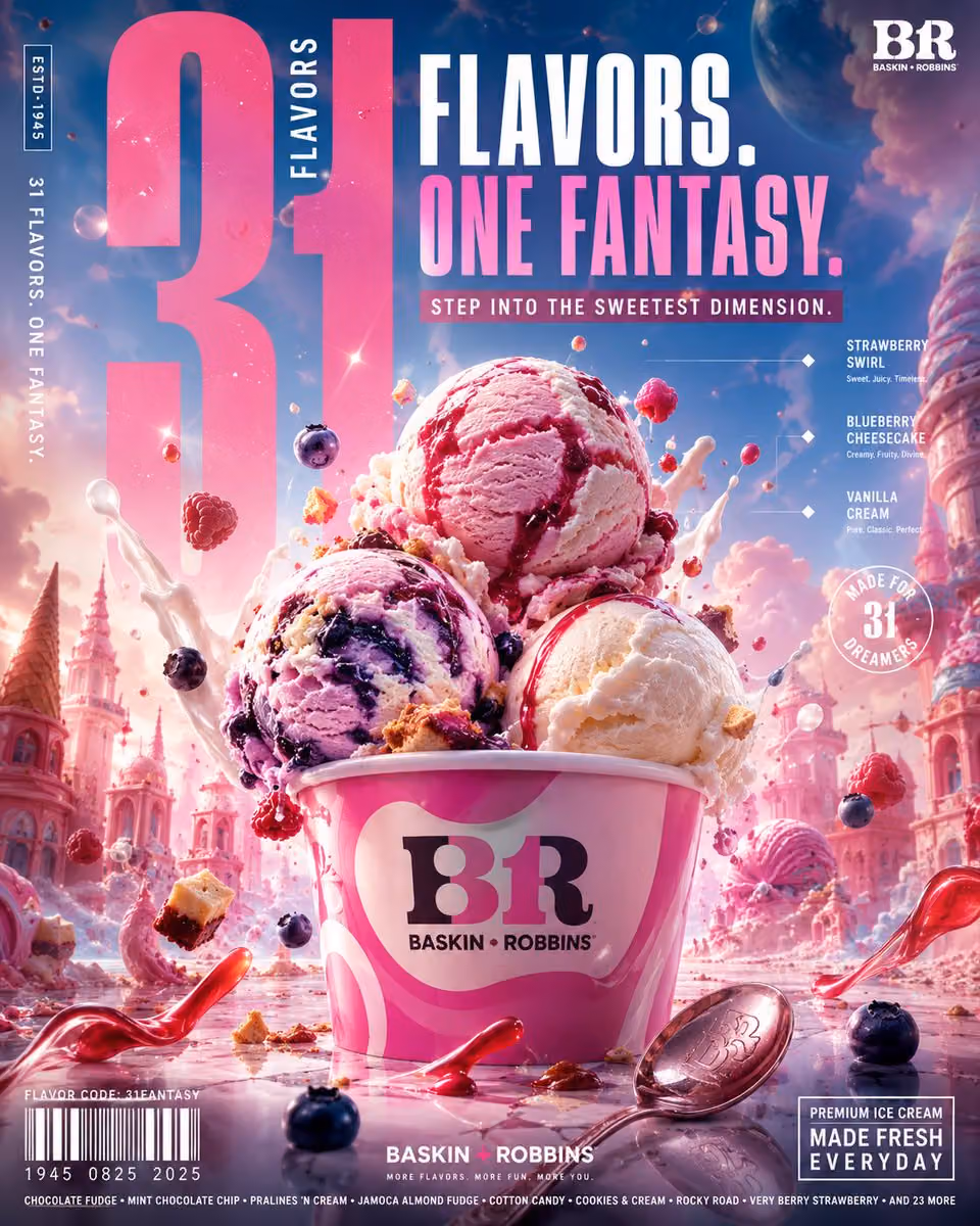 BASKIN ROBBINS — “31 FLAVORS. ONE FANTASY.”
ULTRA-PREMIUM GL