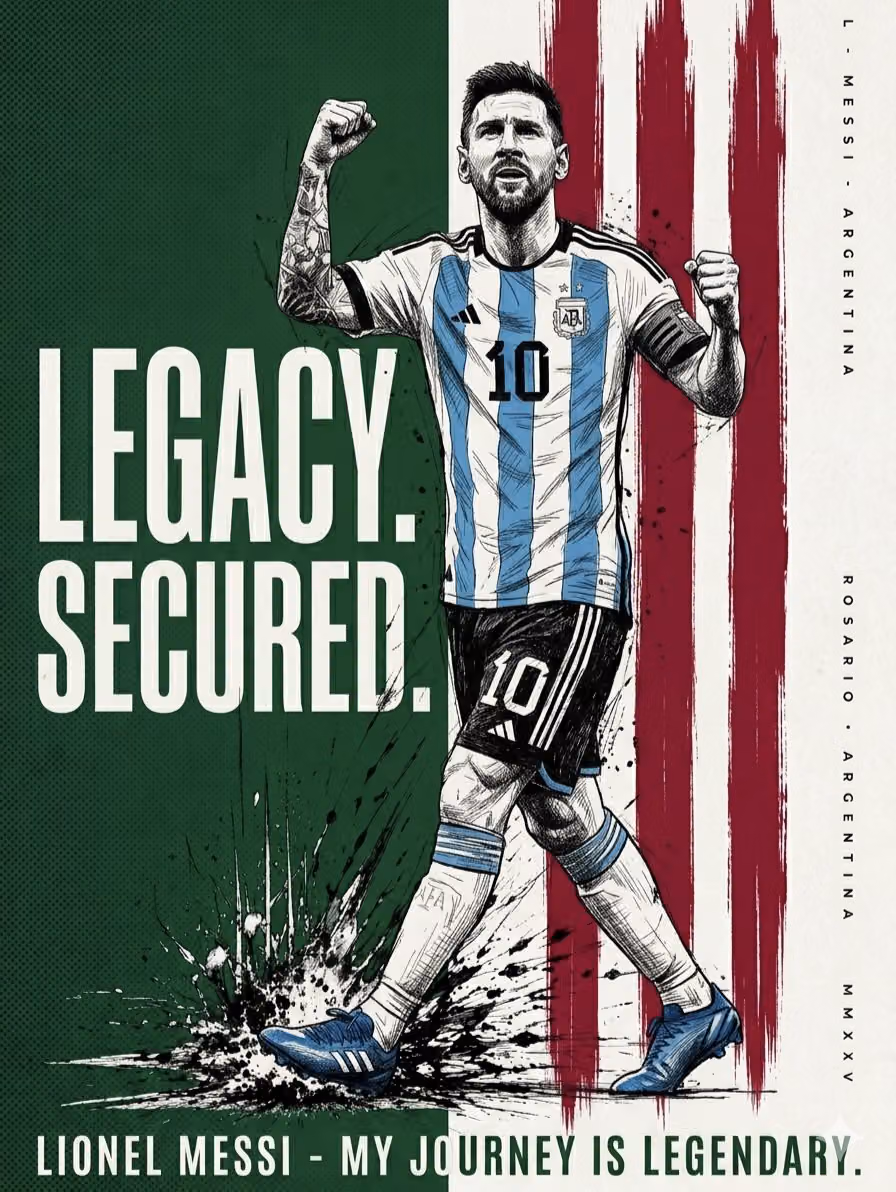 A striking graphic sports poster in a hand-drawn, ink-sketch