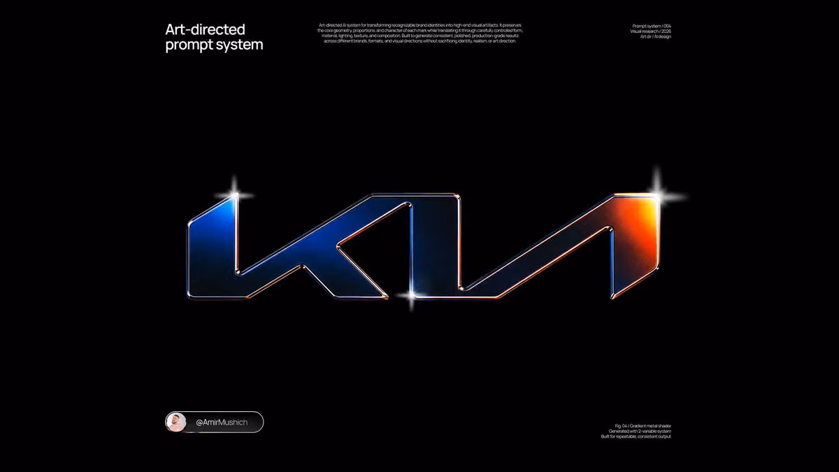 2-variable prompt system, turns any brand logo/text into a d