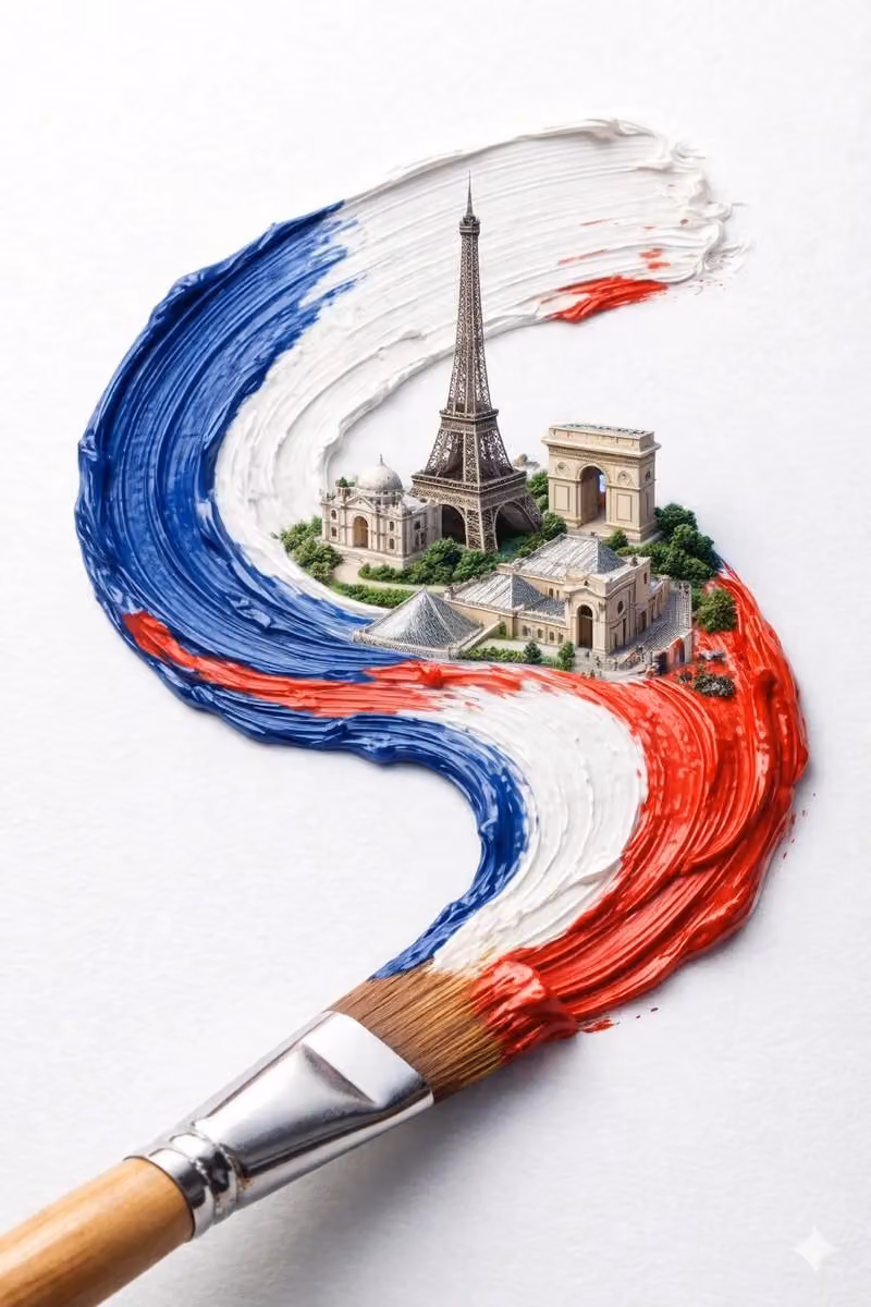 A hyper-realistic macro shot of a paintbrush creating a thic
