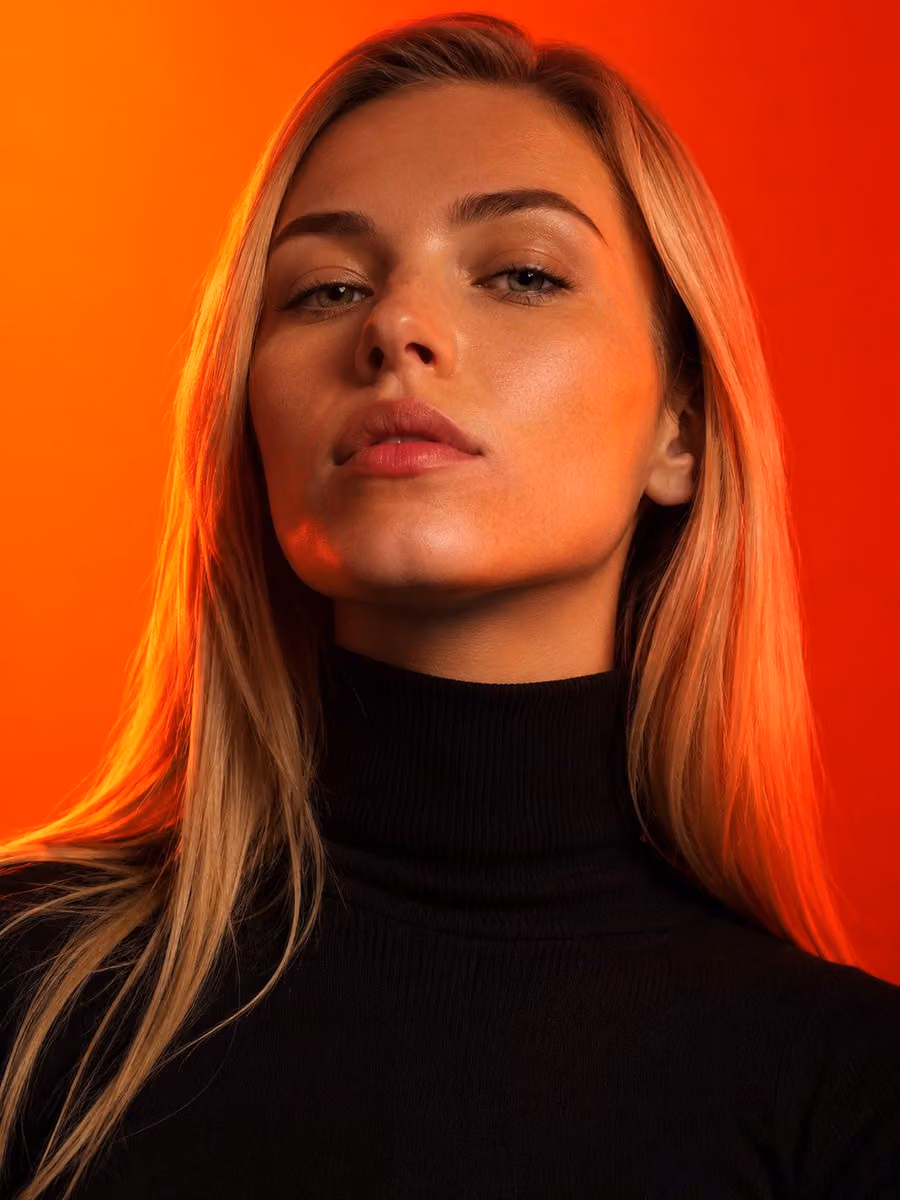 Ultra-photorealistic editorial fashion portrait of a beautif