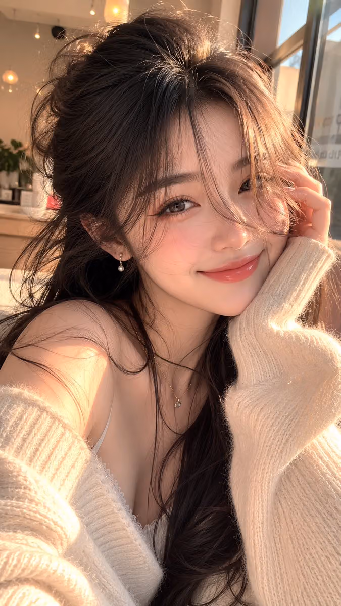 Photorealistic close-up portrait of an exceptionally cute an