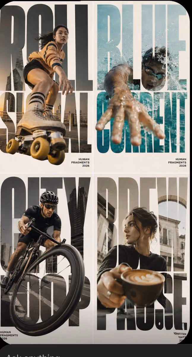 Create a 9:16 editorial typography poster built around one h