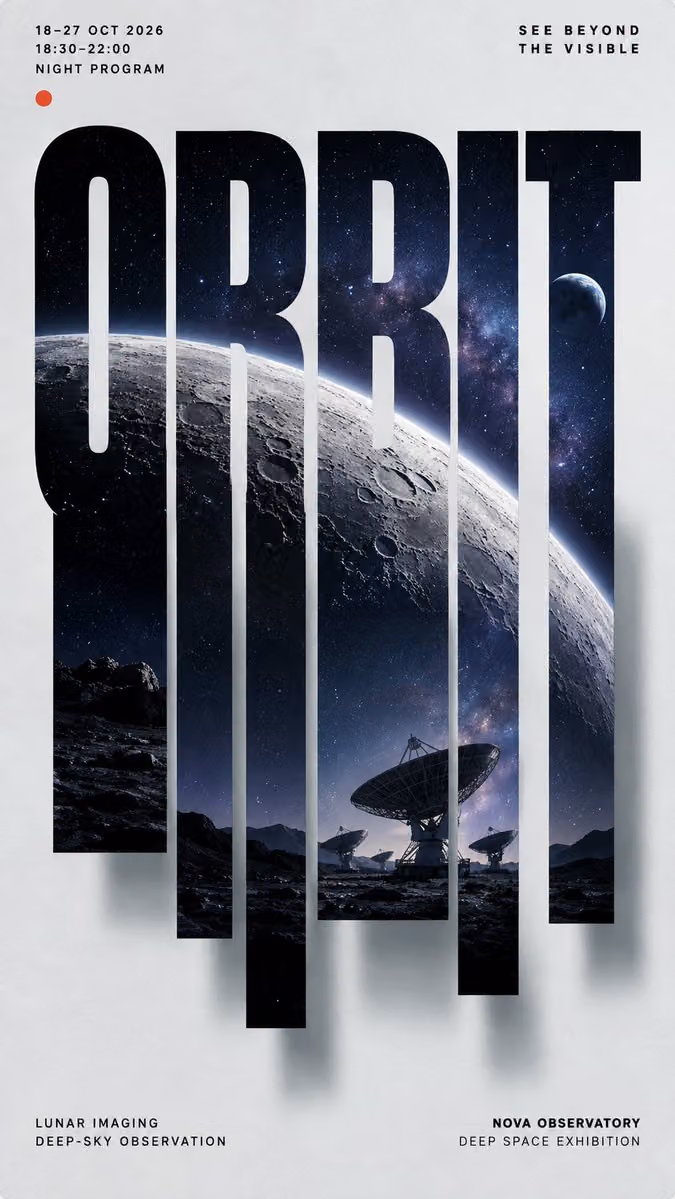 Create a high-end editorial poster built around **vertical s