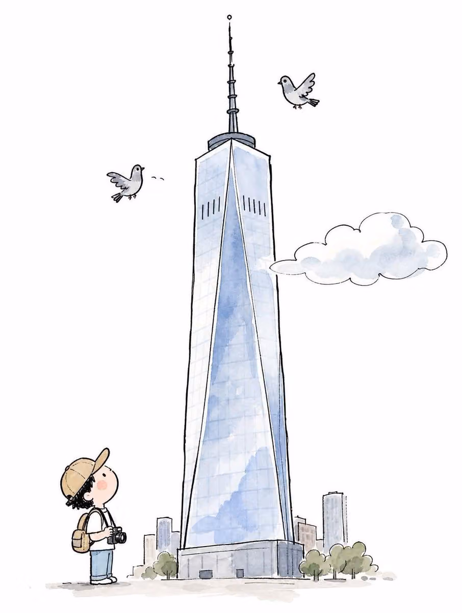 A minimalist hand-drawn doodle illustration of [ICONIC LANDM