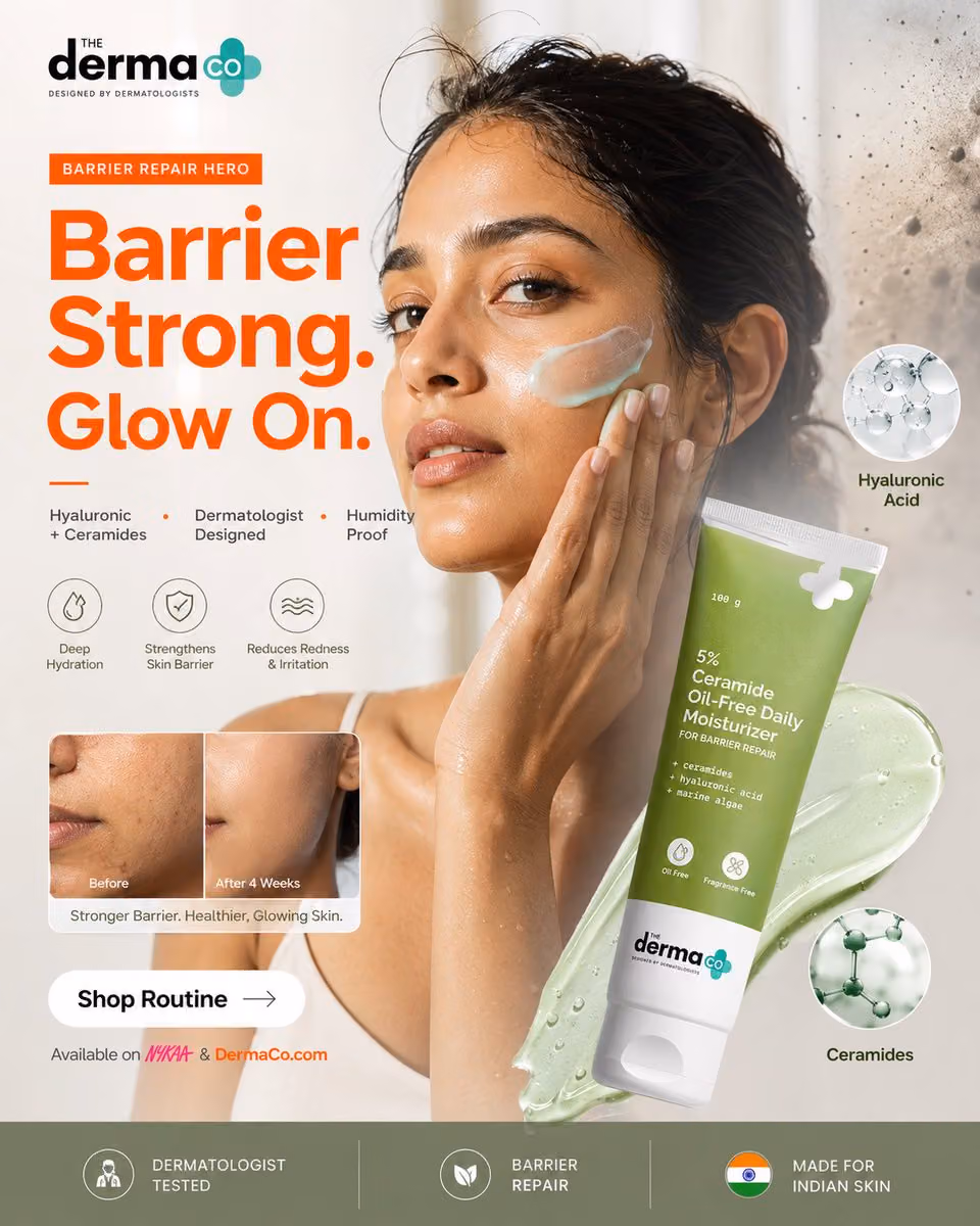 Created a premium Indian skincare SMM campaign system focuse