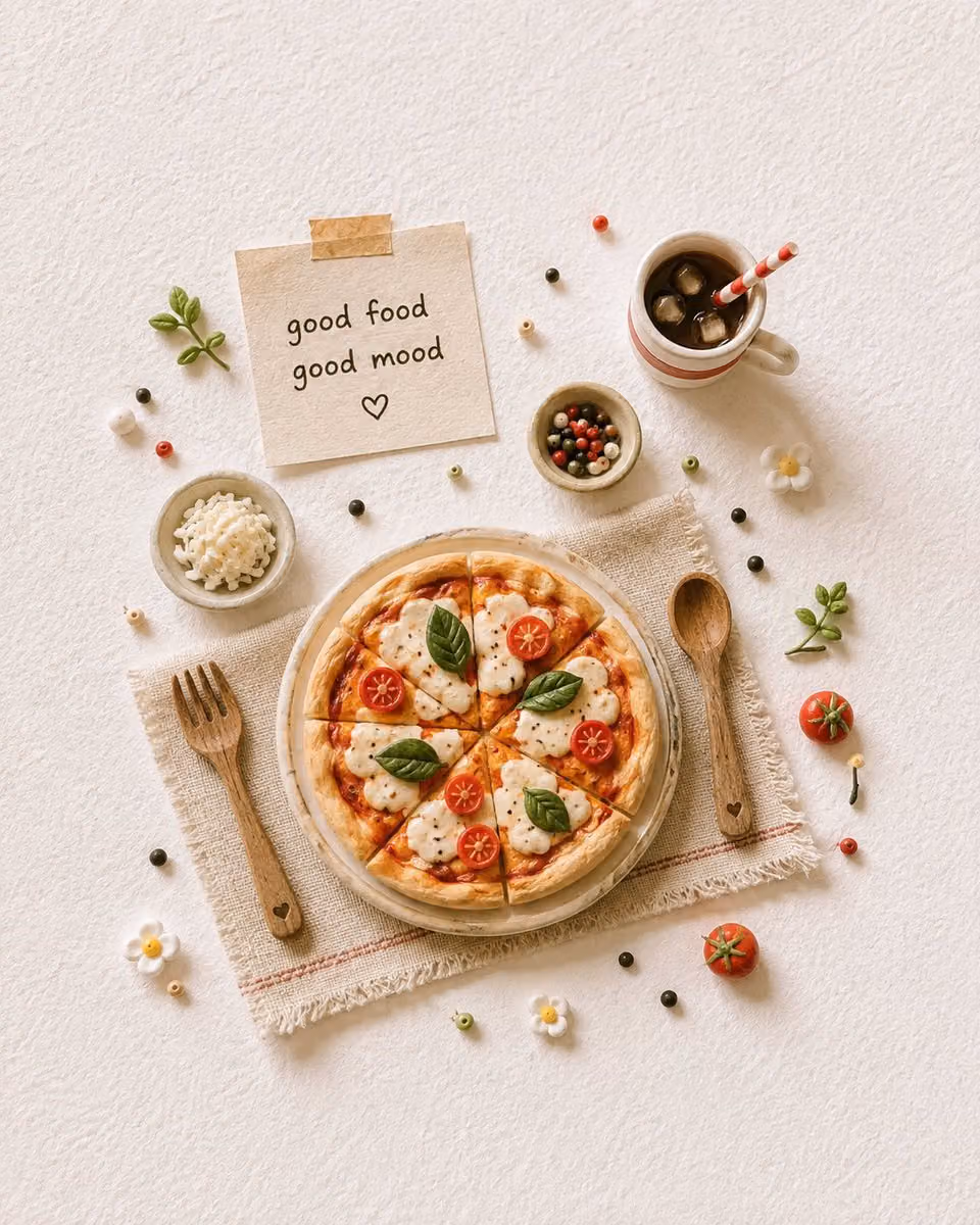 Create a charming handcrafted miniature food scene featuring