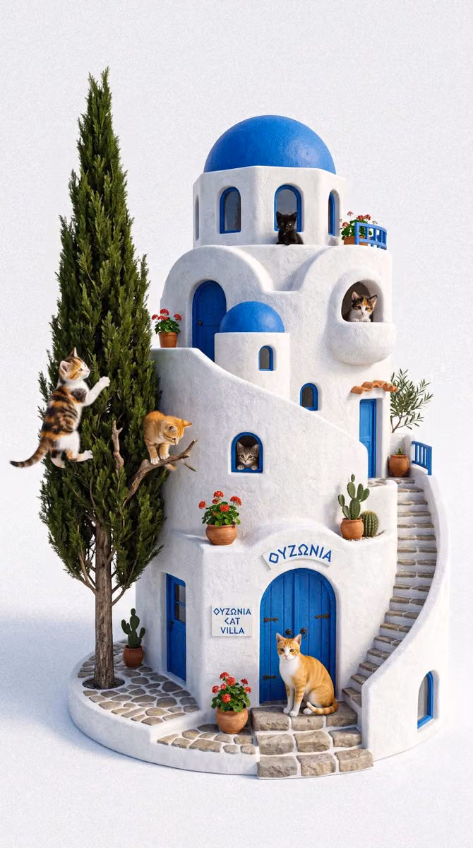 A breathtaking luxury cat house inspired by [ARCHITECTURE ST