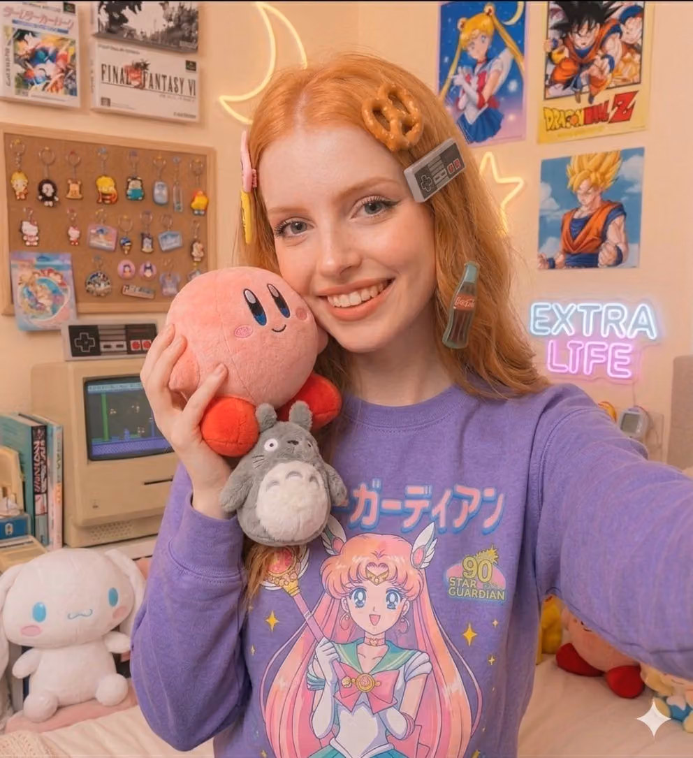 A cozy, vibrant bedroom filled with retro gaming and classic