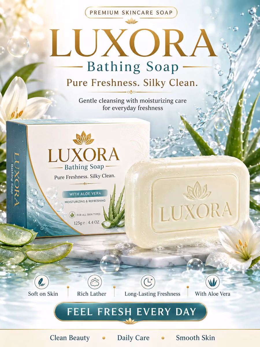 Create a high-quality premium branding poster for a bathing