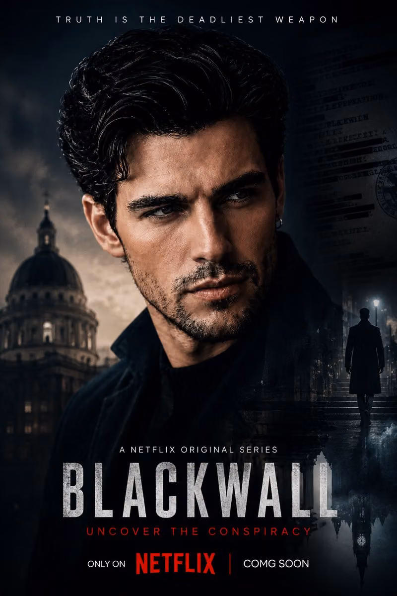 Netflix original series poster, close-up portrait, intense e
