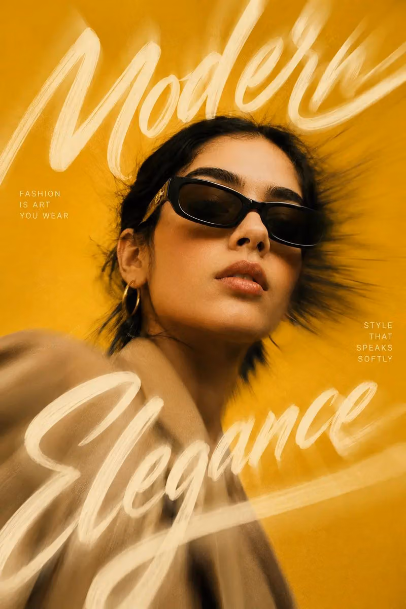 Create a high-end editorial fashion poster inspired by luxur