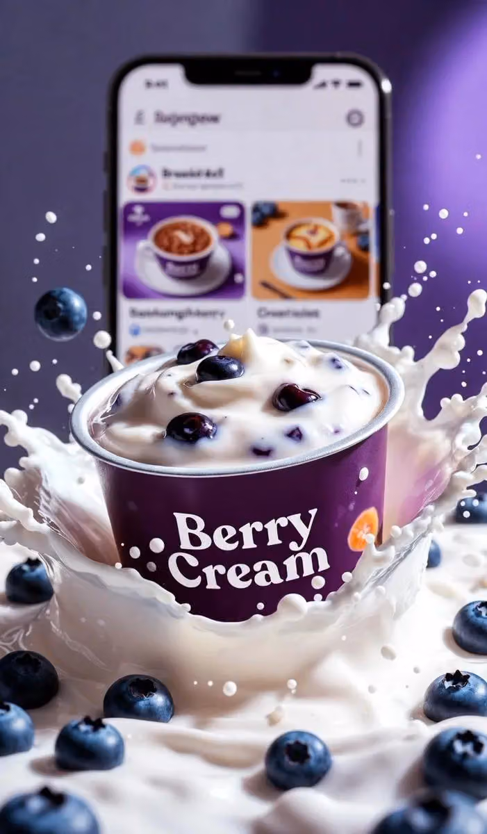 Cinematic Blueberry Yogurt Advertisement