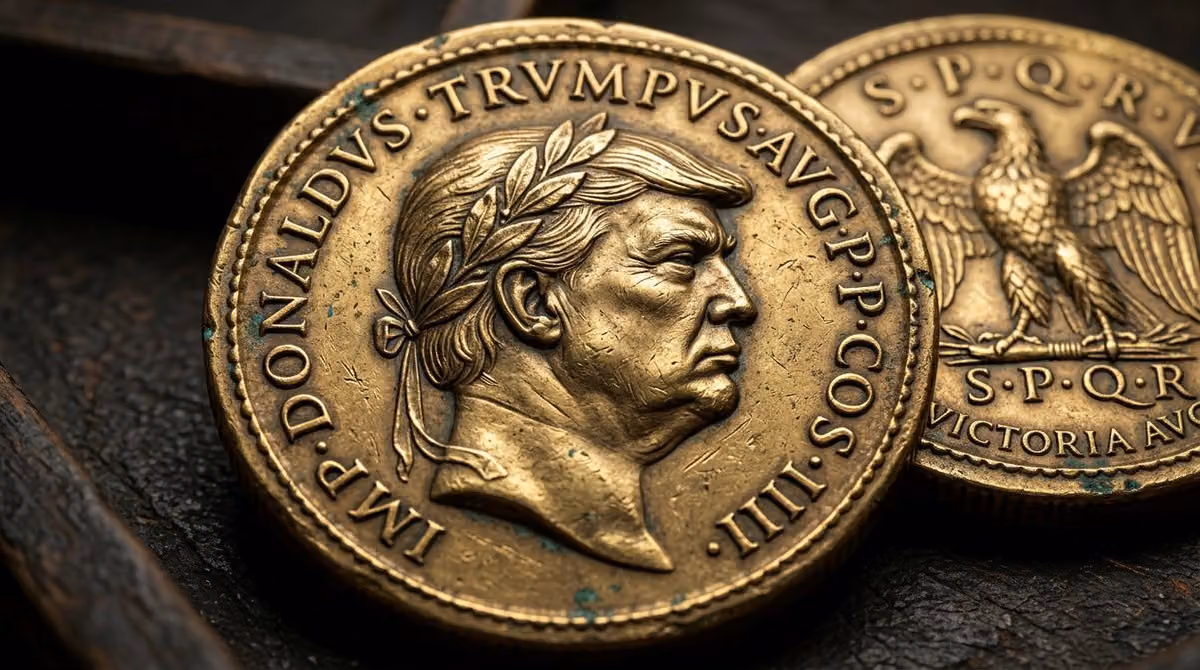 Hyperrealistic Ancient Roman Coin Close-up