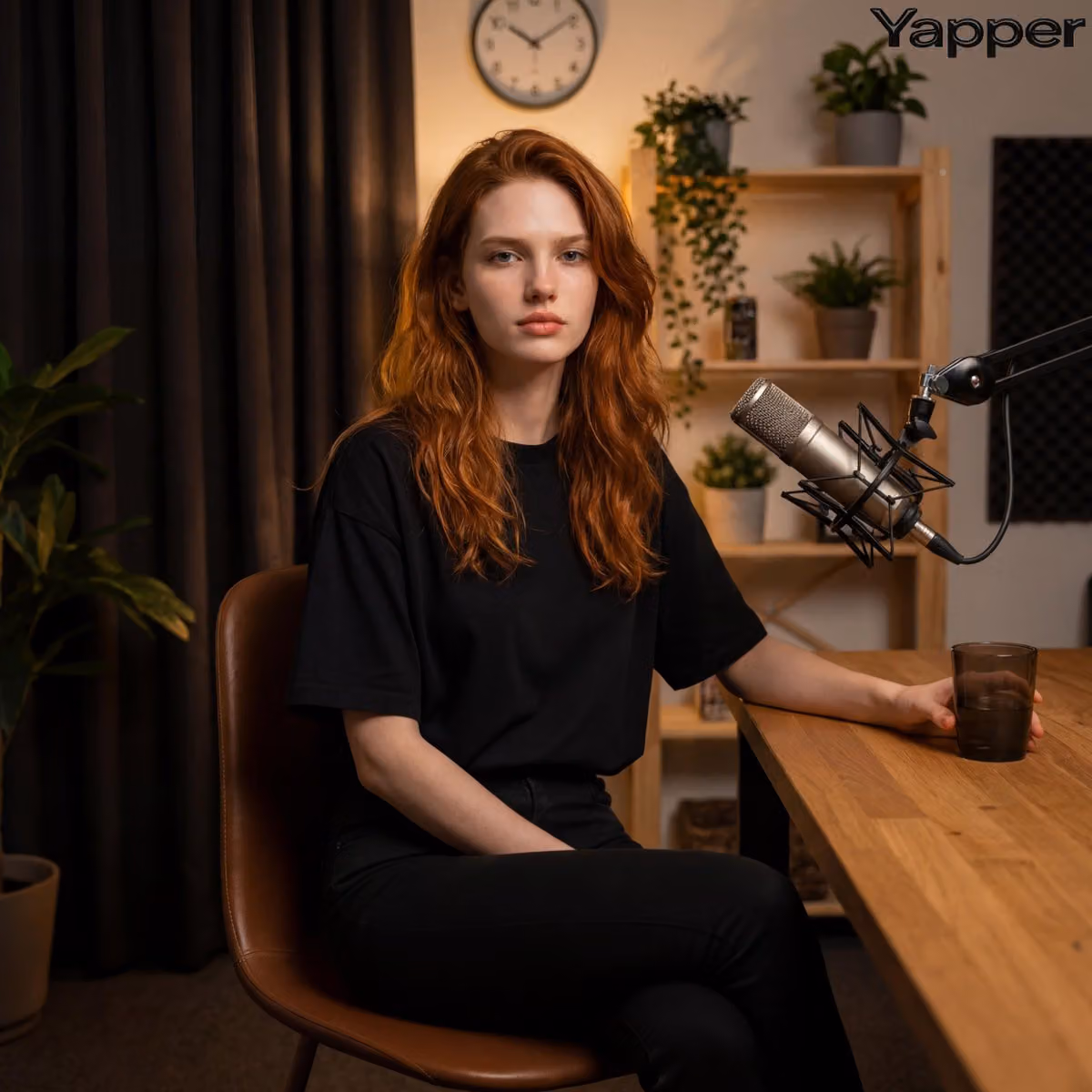 Studio Portrait with Microphone