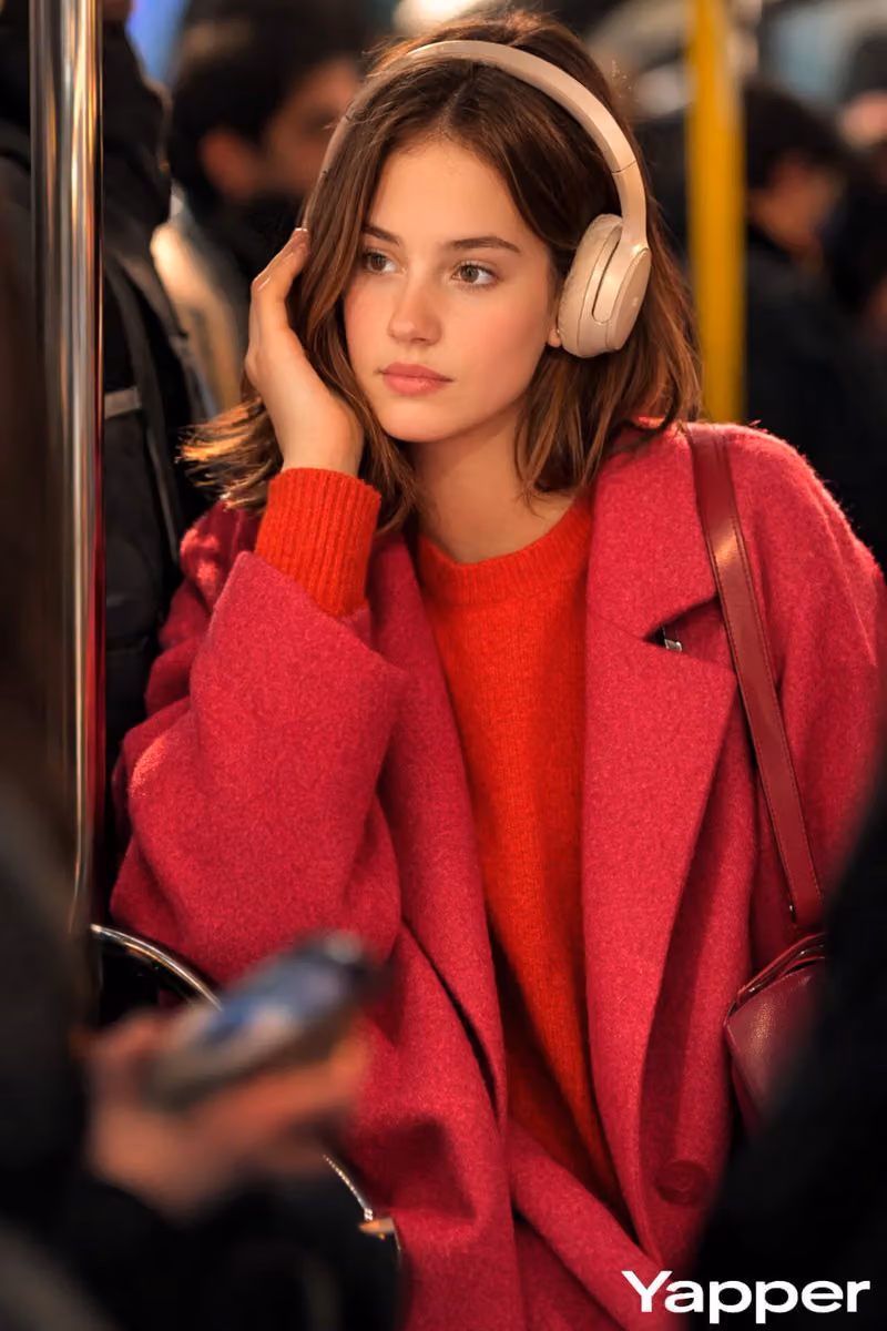 Luxury Campaign Photograph of Woman in Metro with Headphones