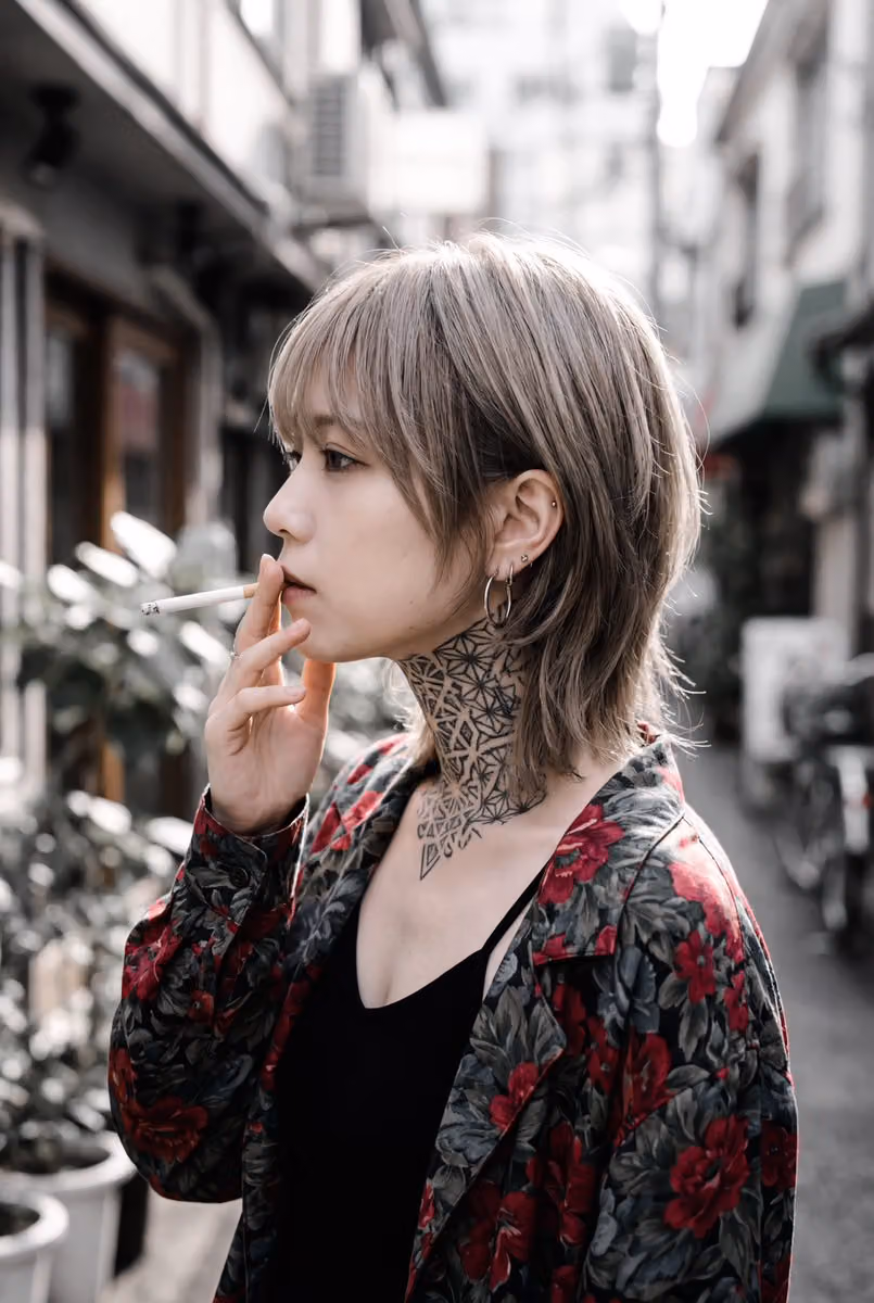 Japanese Rock Fan Woman Character Concept