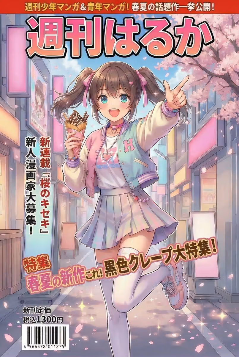 Haruka Eating Crepe, Pointing at Reader