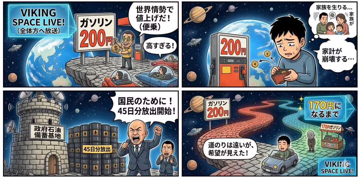 4-Panel Manga: Oil Rush Panic