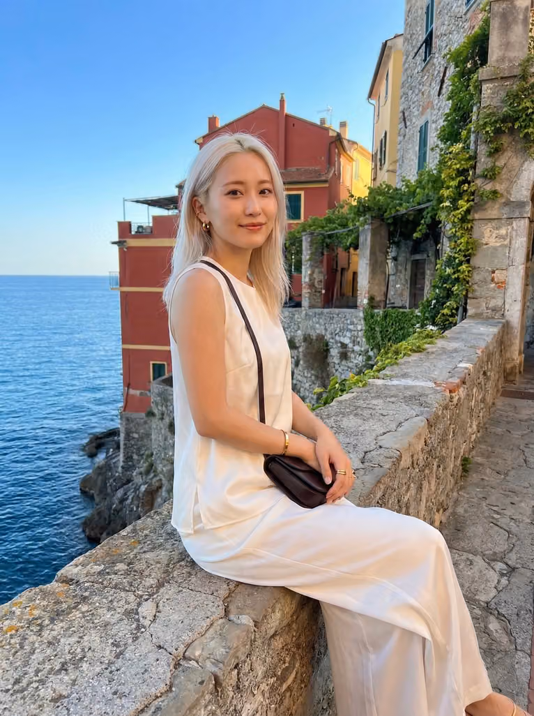 Woman on Coastal Cliffside, Quiet Luxury Aesthetic