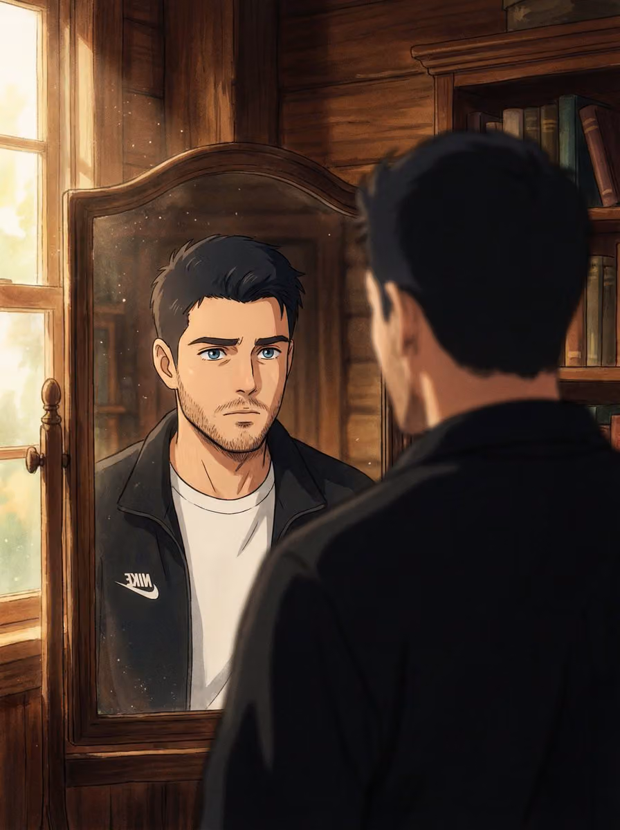 Cinematic Portrait of a Man with Ghibli Art Effects