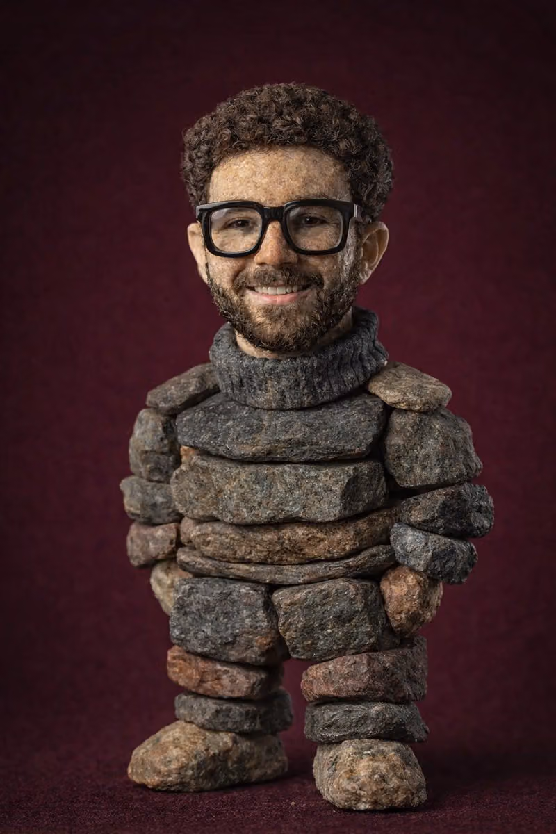 Handcrafted Stone Figurine from Silhouette