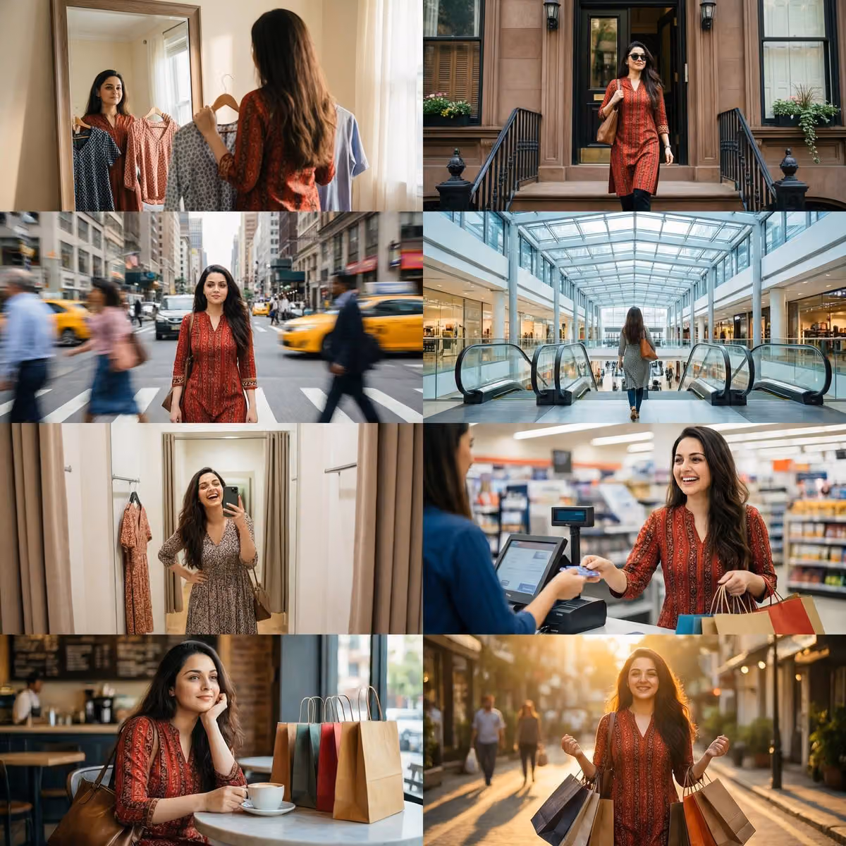 Cinematic 8-Photo Shopping Day Story
