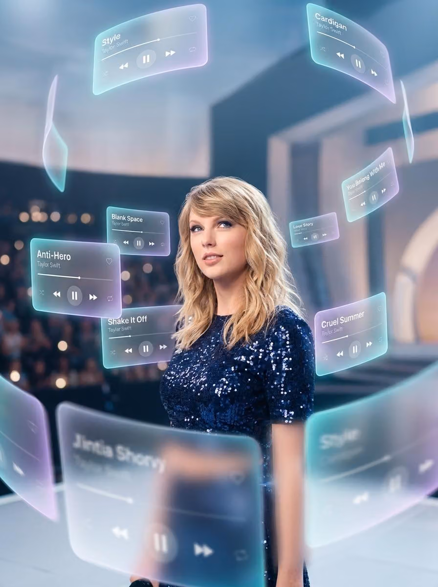 Drake with Orbiting 3D Music Interface Cards