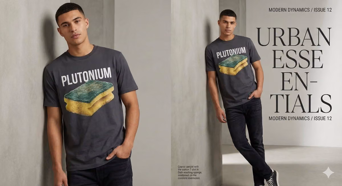 Sponge T-shirt in Fashion Magazine Style