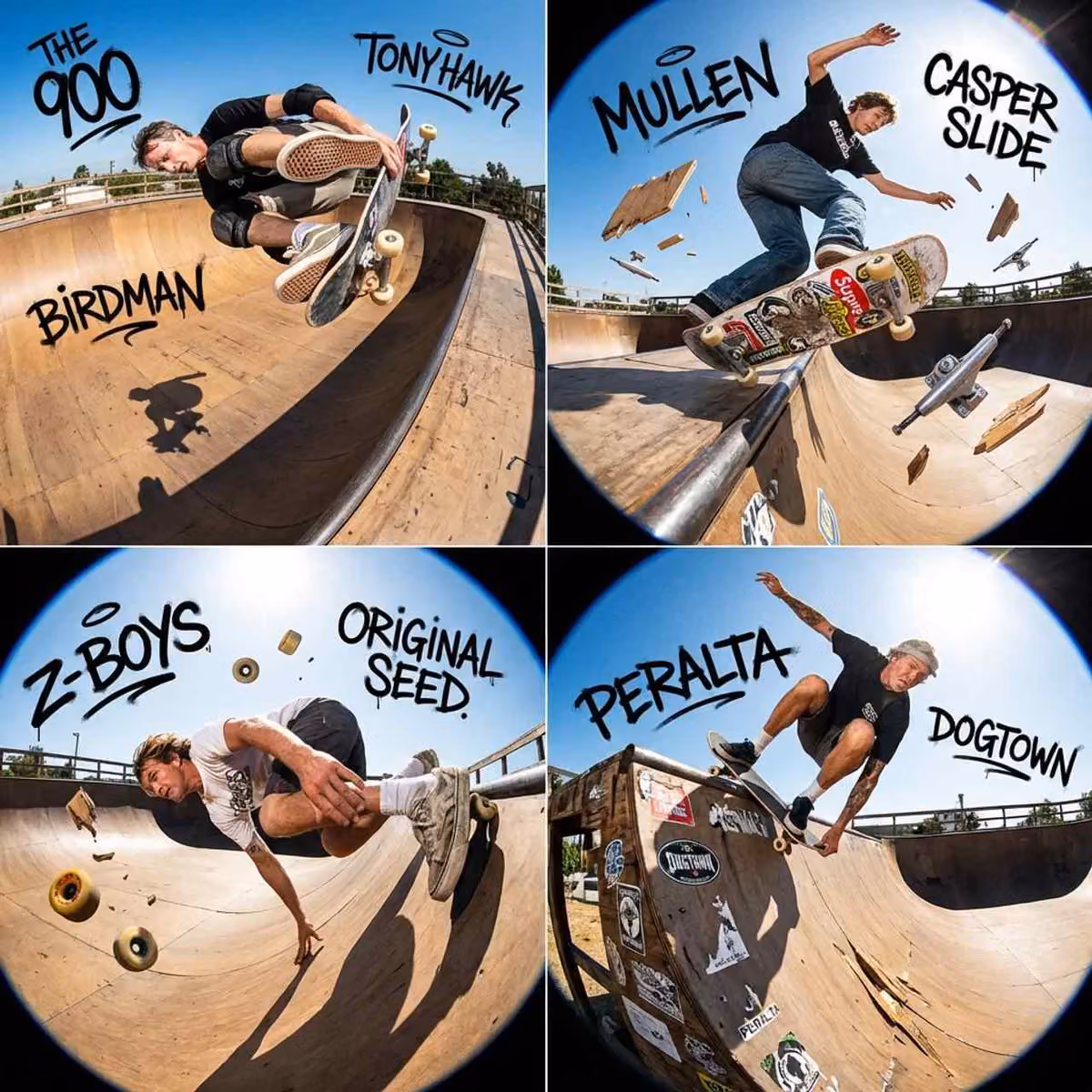 Legendary Skateboarders Mid-Air Diorama