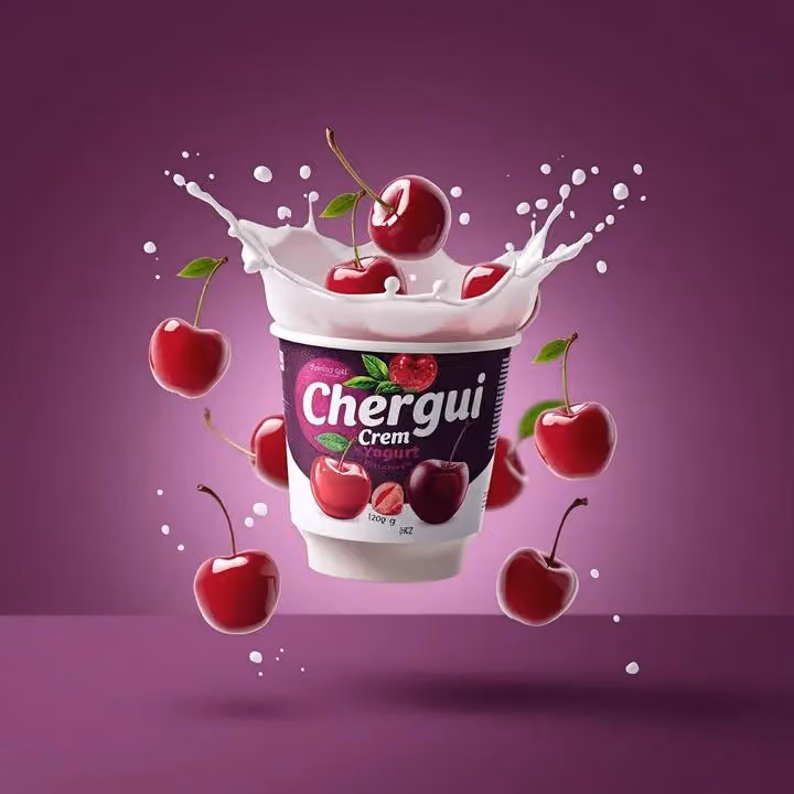 High-end Yogurt Product Photography with Milk Splash
