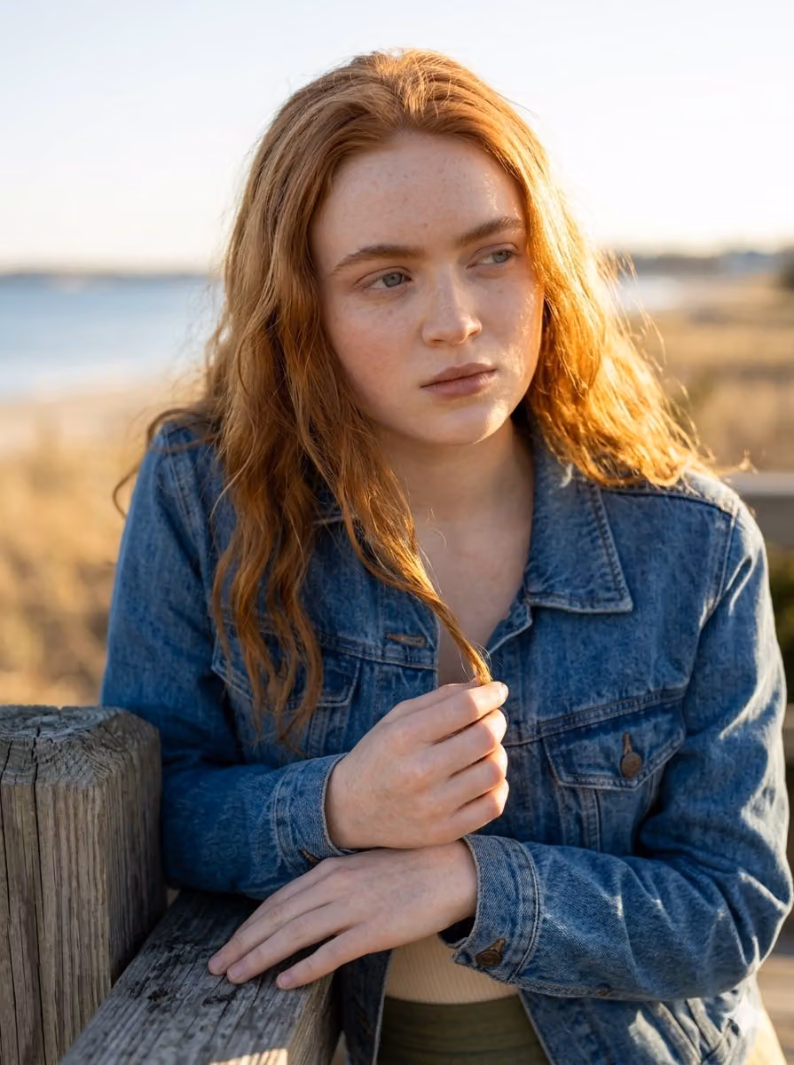 Golden Hour Portrait on a Beach Boardwalk