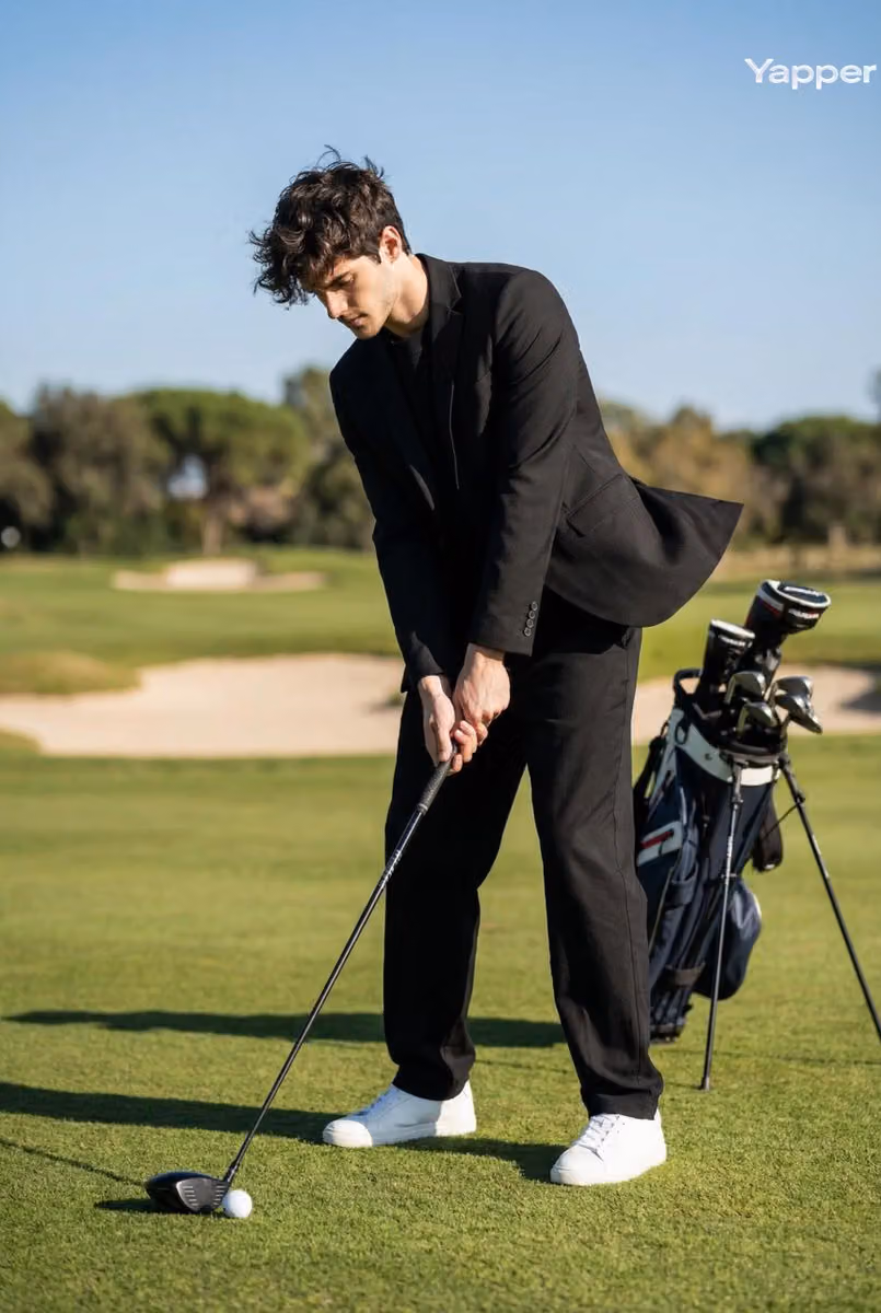 Cinematic Portrait of a Golfer on a Green Course