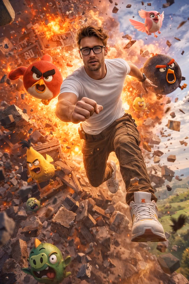 Man Escapes Exploding Angry Birds World