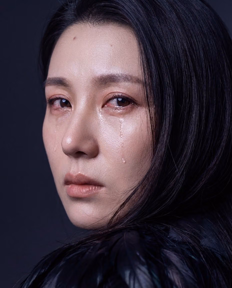 Close-up Portrait of a Girl with Tear Streaks