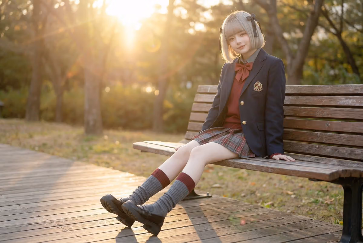High School Girl Seaside Promenade Cinematic Video
