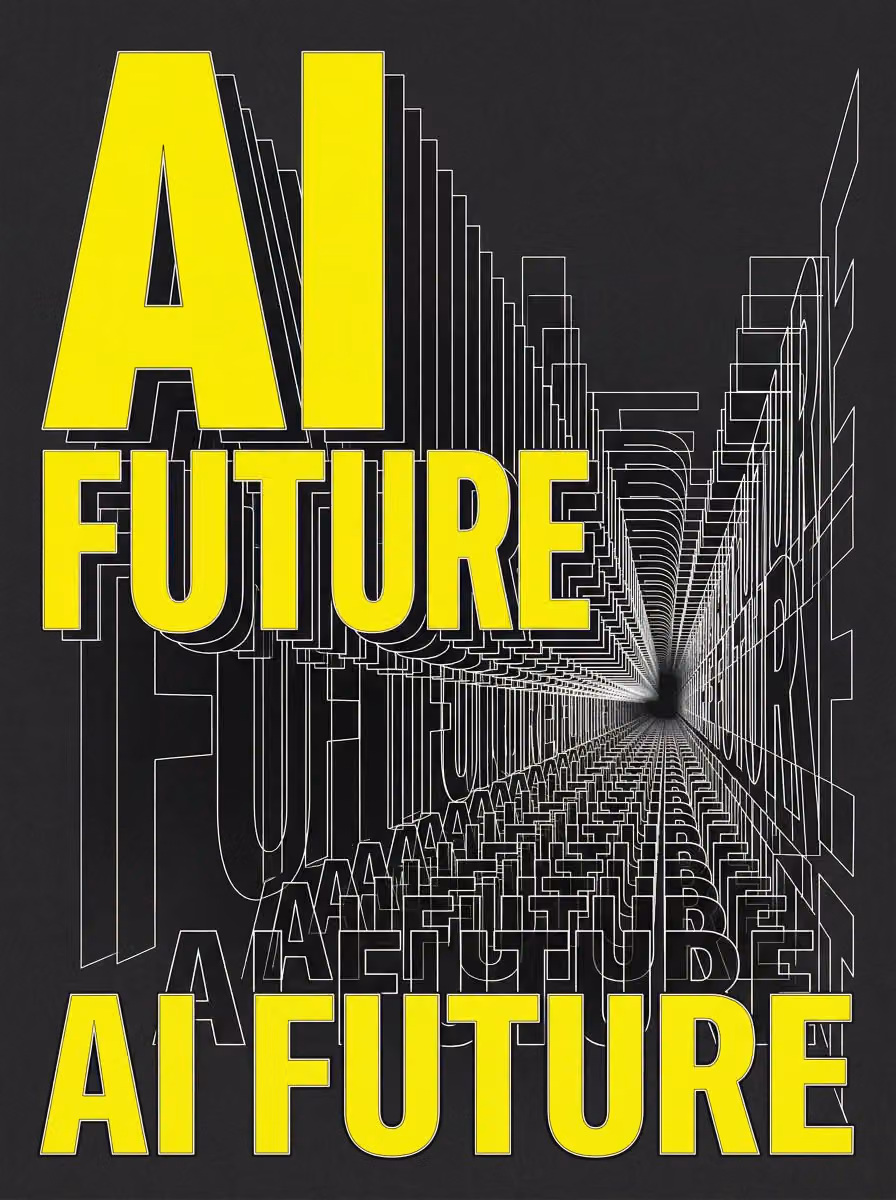 Dramatic Perspective Typography: AI FUTURE