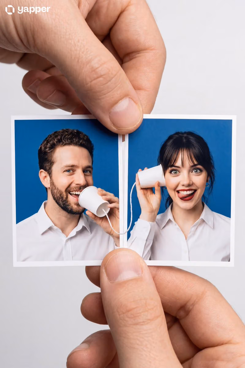 Passport Photos with String Phone Illusion