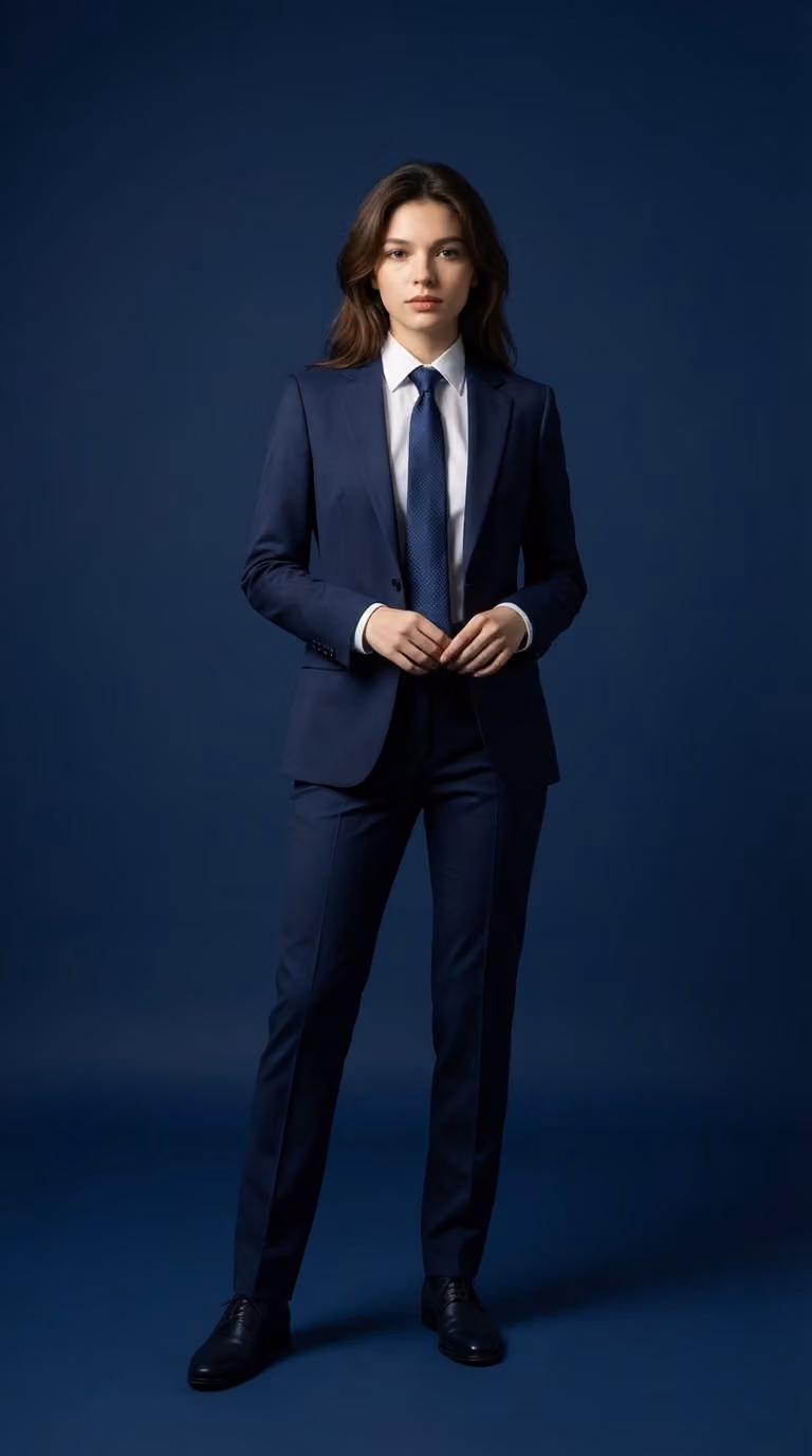 Business Portrait in Navy Suit with Cinematic Lighting