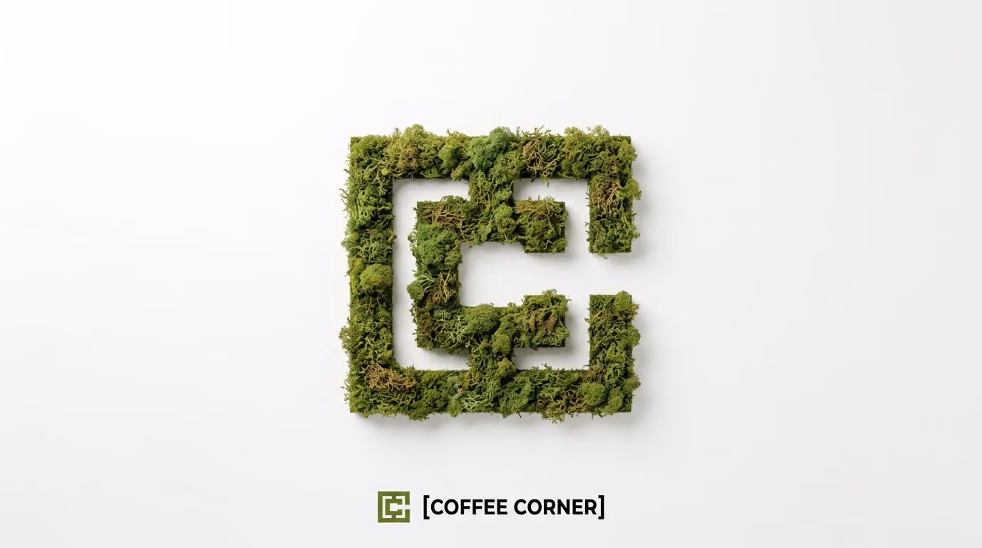 Moss-Textured Logo Icon on White Background