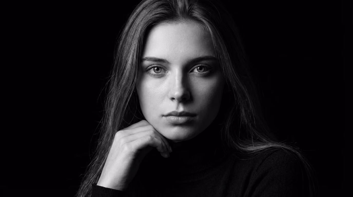 Ultra-realistic Cinematic Monochrome Portrait Photography