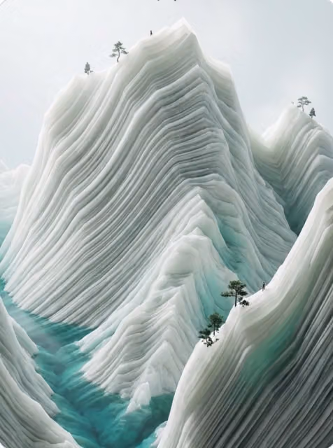 Neo-Chinese Jade Mountain Range