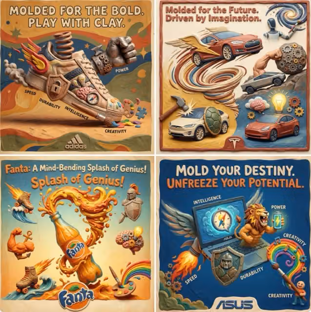 Surreal Clay-Sculpted Product Advertisement