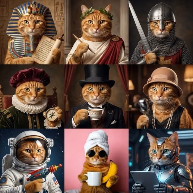 Character Through Historical Eras Grid