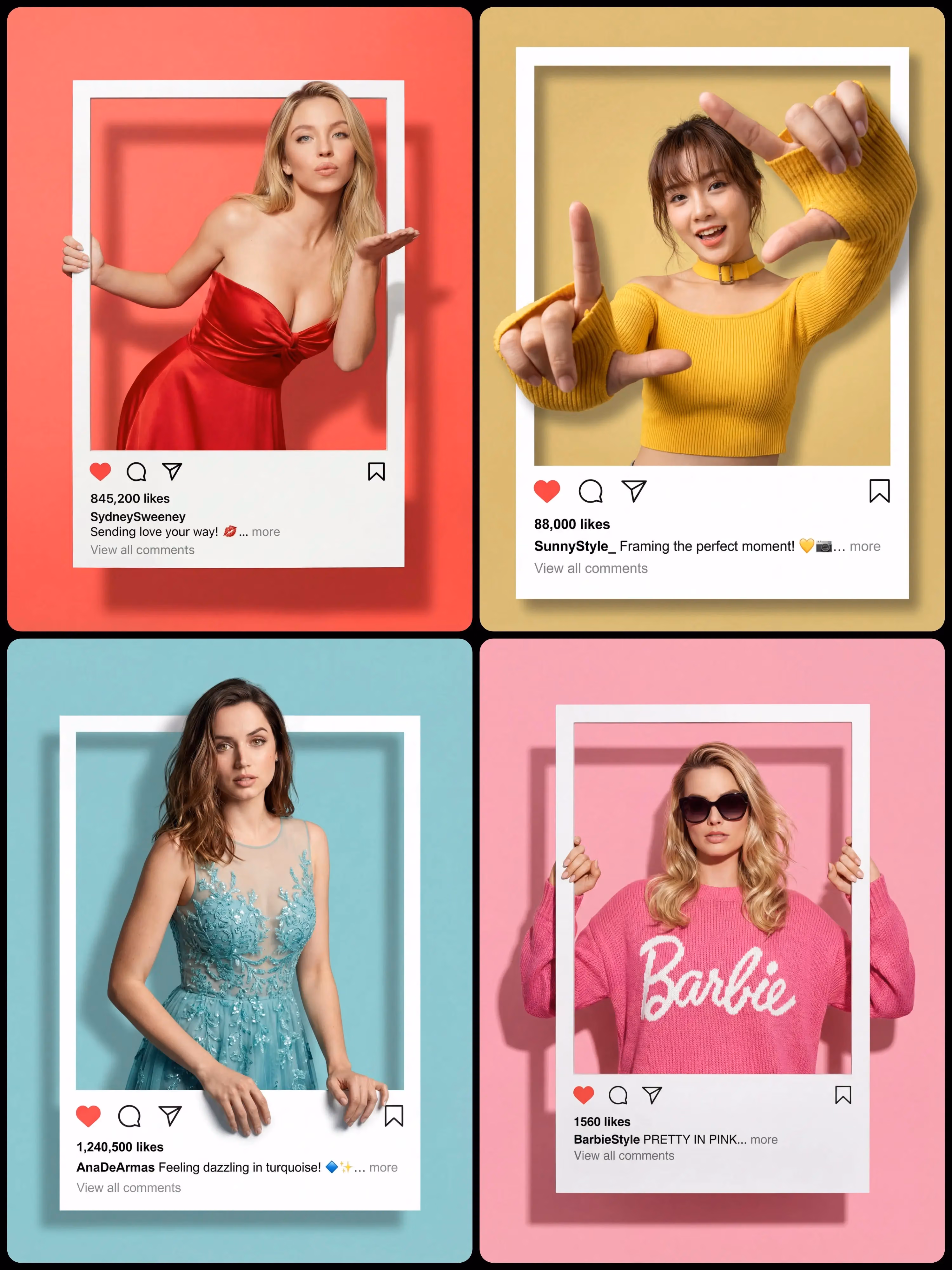 Fashion Shot with Instagram Frame Pop-Out Effect