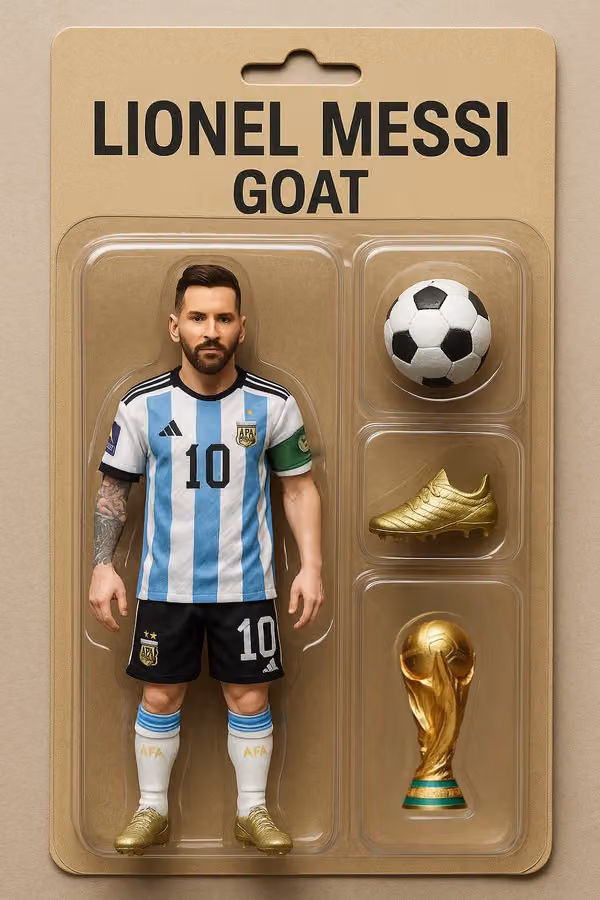 Lionel Messi Action Figure with World Cup